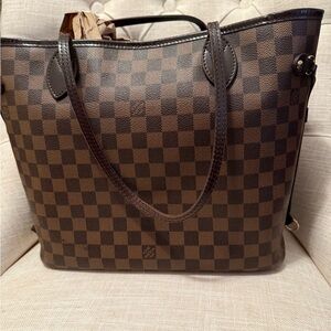 Louis Vuitton Damier Ebene Brown Checkered Tote